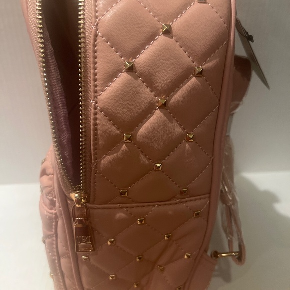 Badgley Mischka Diamond Quilted light Pink Backpack - Picture 8 of 9